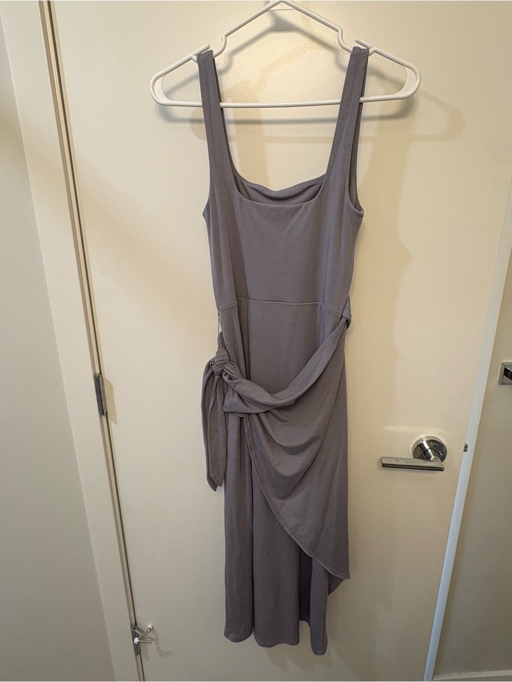 Wilfred Sleeveless Tie-Waist Midi Dress - Gray ish slightly purple to the eye